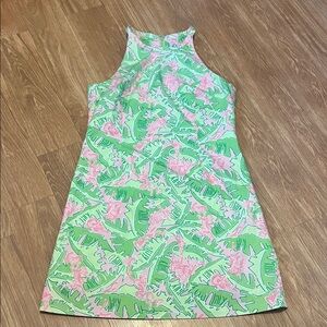 Lilly Pulitzer vintage Vibrant Green and Pink Dress white label excellent cond.